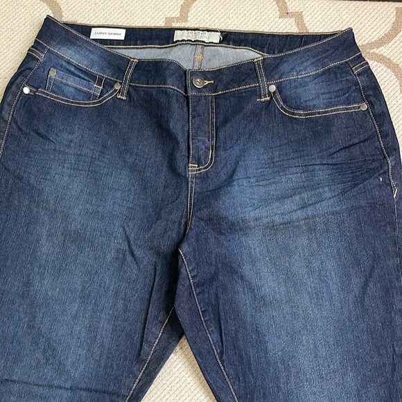 Torrid Curvy Skinny Dark Blue Denim Jeans, size 18 Extra Short - Picture 16 of 16